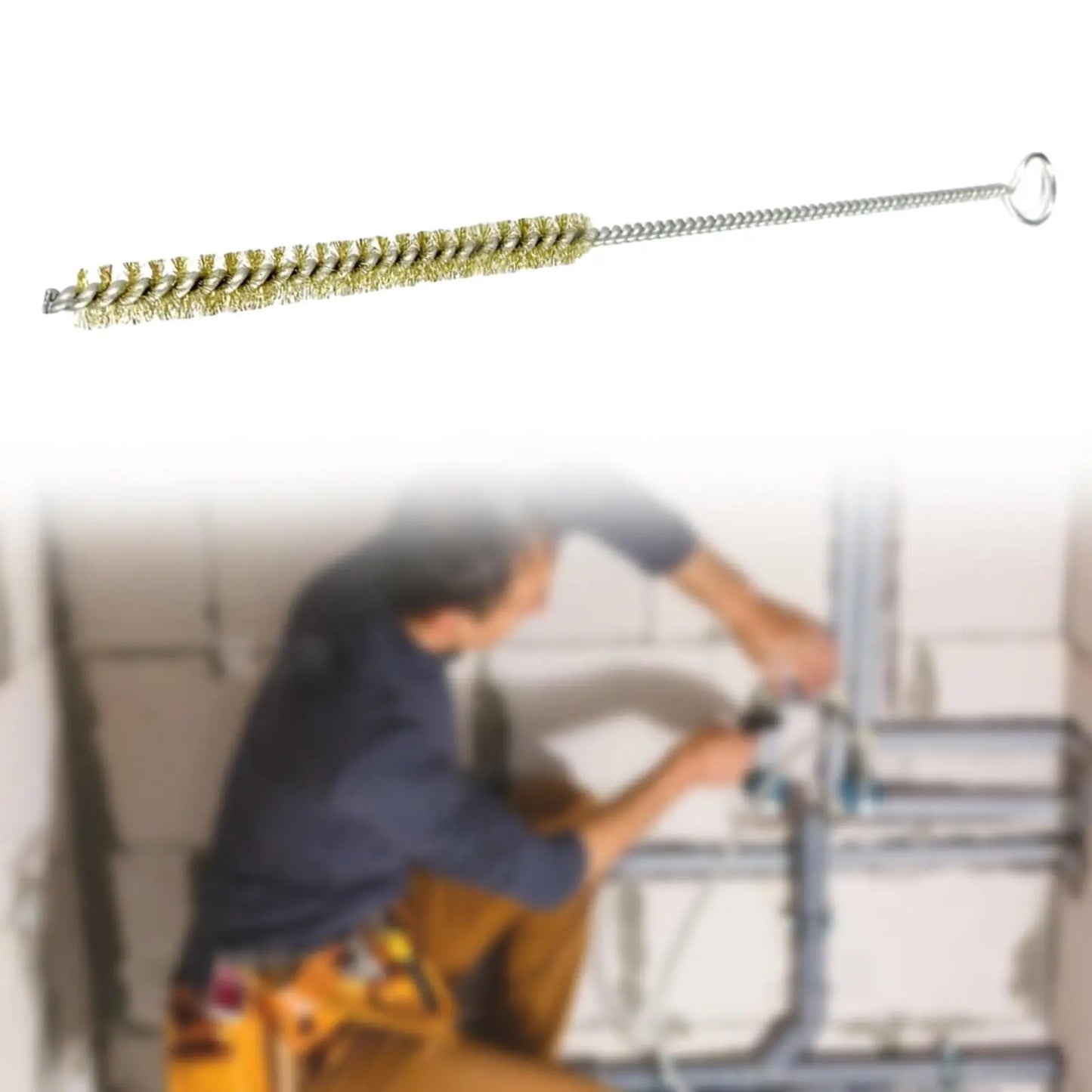 Flexible Rohrreinigungsbürste mit Kupferborsten für enge Rohre Sanitär