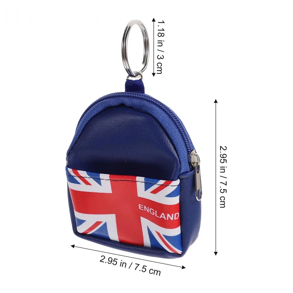 Mini Rucksack Schlüsselanhänger mit Geldbörse und Reißverschluss unisex