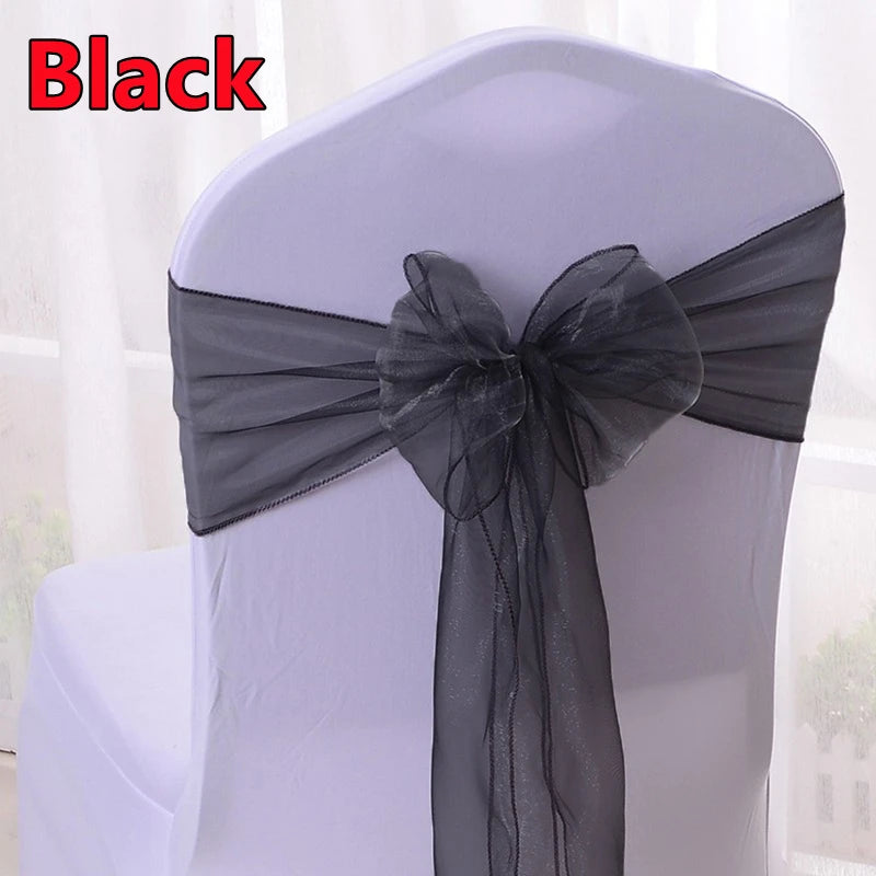 Elegante Organza Stuhlschärpen für Hochzeitsdekoration