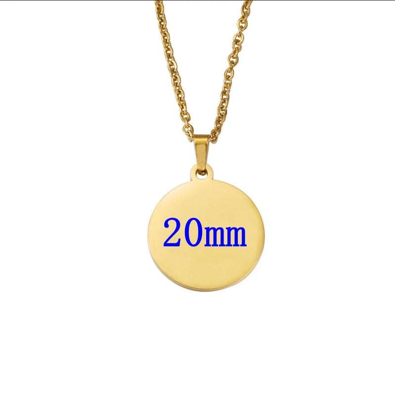 Set aus 10 runden Edelstahl Anhänger Halsketten zum Individualisieren