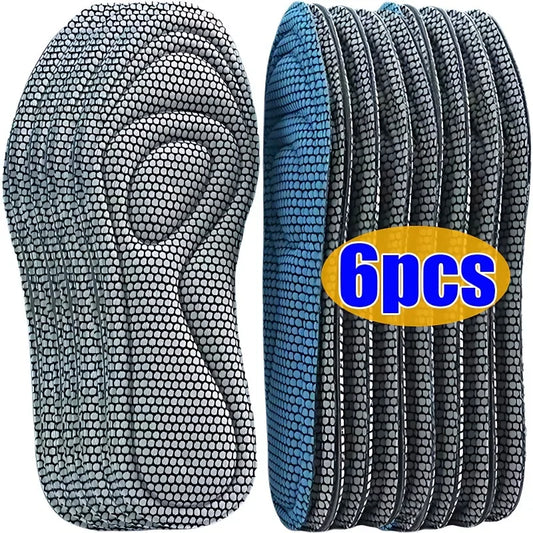 Antibakterielle Memory Foam Einlegesohlen – Stoßdämpfung & Frische, Grau/Blau, 1-3 Paar