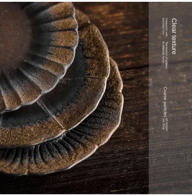 Japanische Steinzeug Tasse mit Keramik Untersetzer und Isolierung