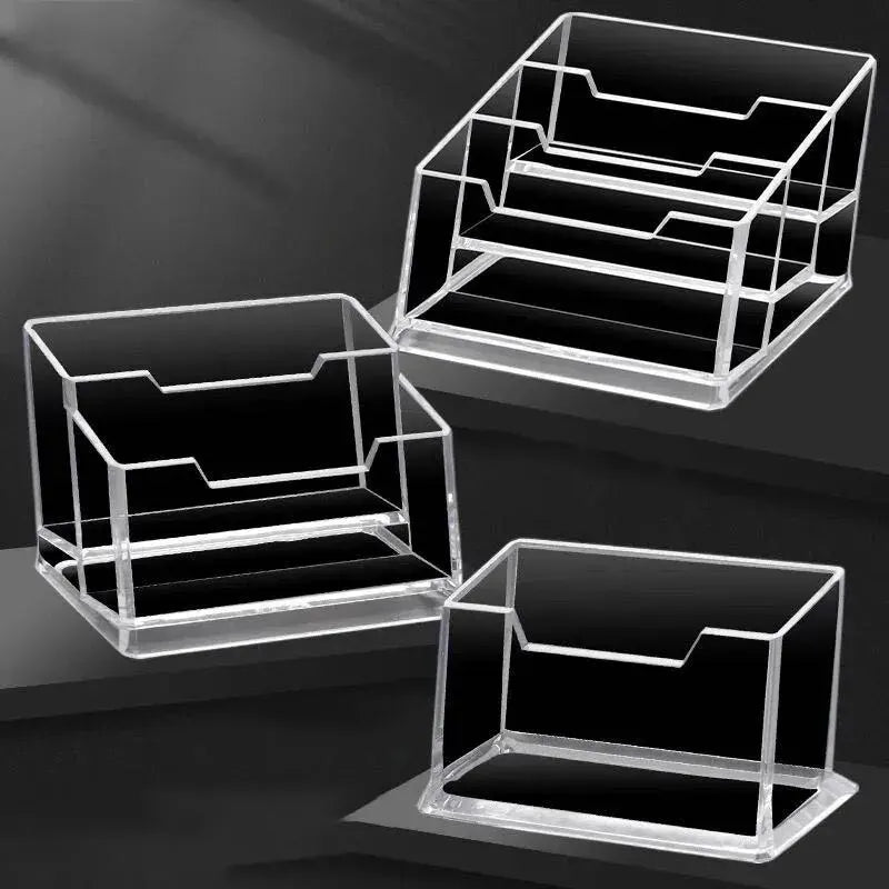 Transparenter Acryl Kartenhalter für ordentlichen Schreibtischgebrauch