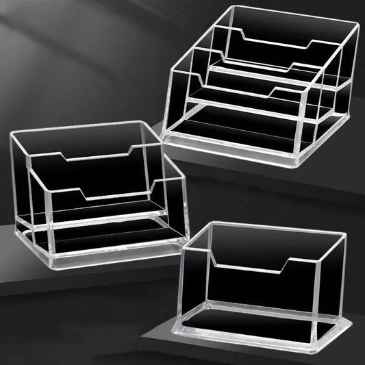 Transparenter Acryl Kartenhalter für ordentlichen Schreibtischgebrauch