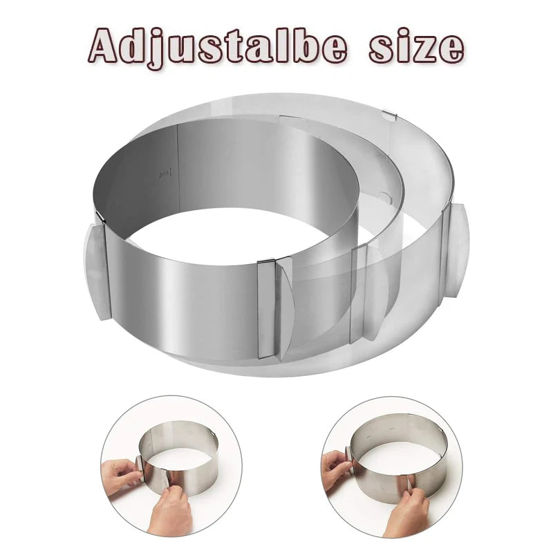 Einstellbarer Edelstahl Mousse Ring 6 bis 30 cm mit Skala