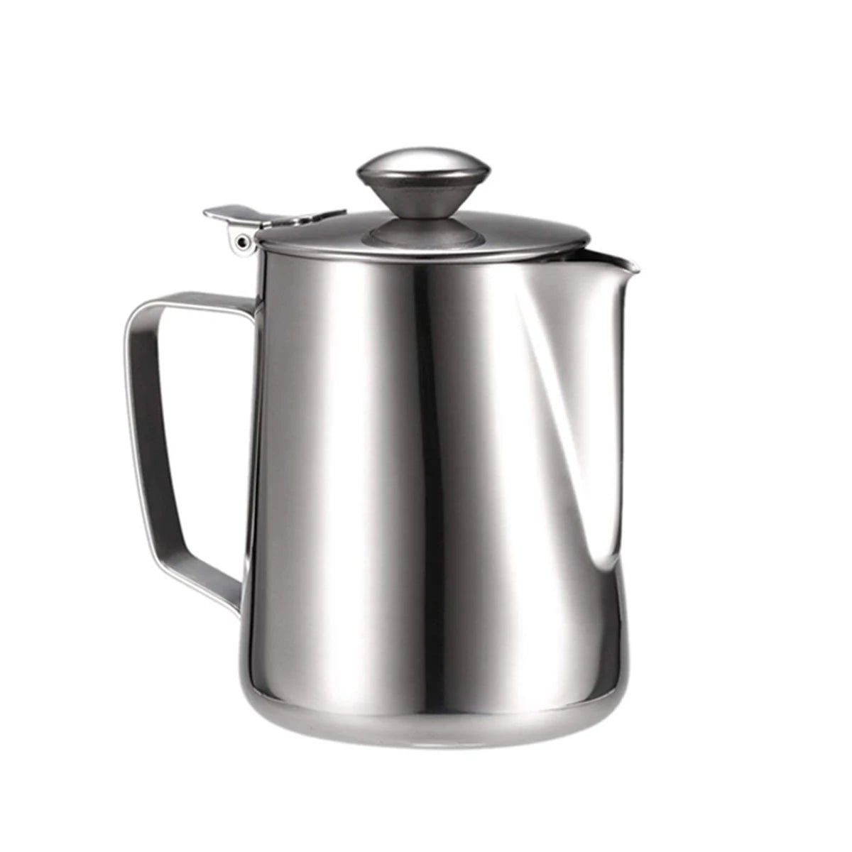 Edelstahl Milchaufschäumkrug mit Deckel für cremigen Milchschaum