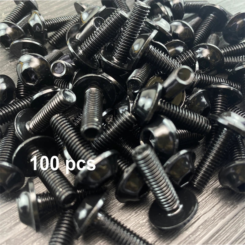 10 bis 100 eloxierte M6x20 mm Aluminium Verkleidungsschrauben bunt