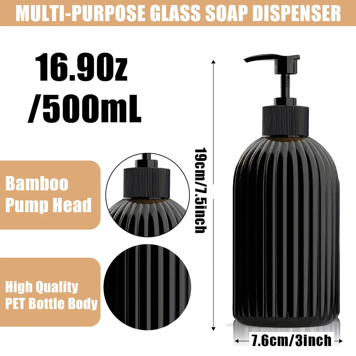 500ml Kunststoff Nachfüllflasche für Shampoo Lotion Duschgel Bad Reise