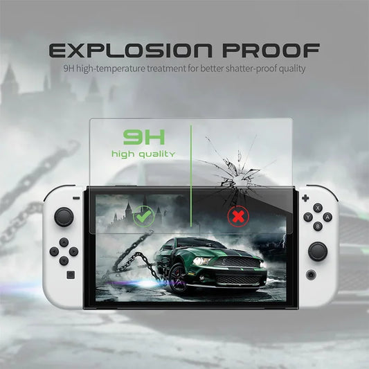 Ultraklares 9H Gehärtetes Glas Schutzfolie für Nintendo Switch OLED