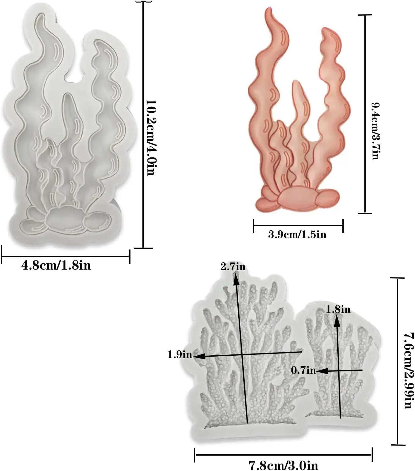 5-teiliges Fondant Silikonform Set mit Meeresmotiv für kreative Backkunst