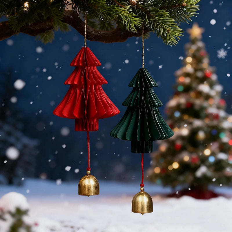 Gehäkelter Weihnachtsbaum Anhänger aus Textil für festliche Deko