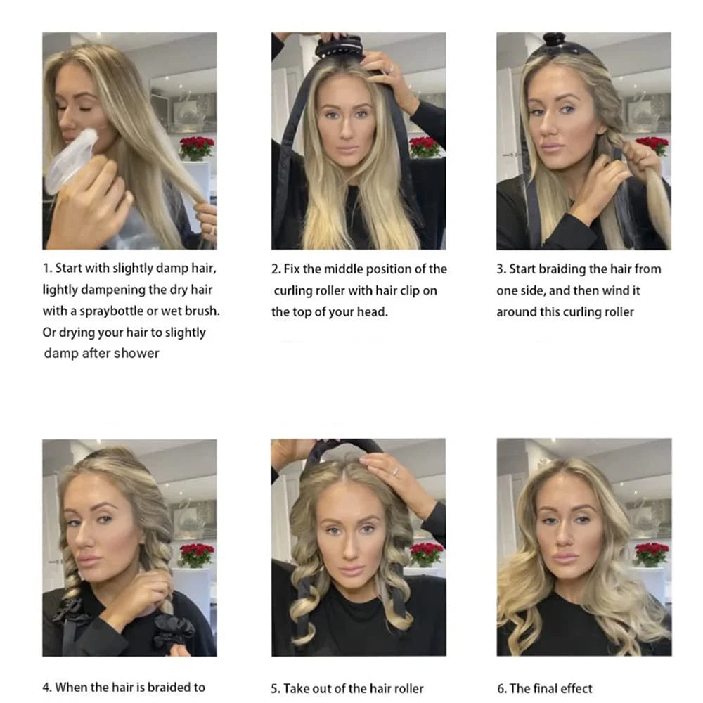 Hitzefreies Locken Stirnband Seide: Weiche Locken über Nacht – Kein Hitzeschaden