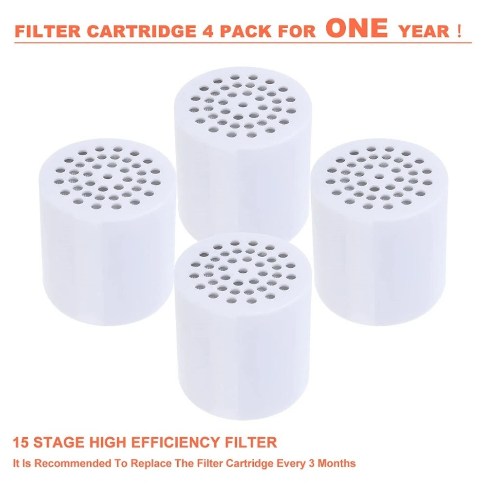 15-Stufen Ersatzpatrone für Duschfilter – Reduziert hartes Wasser