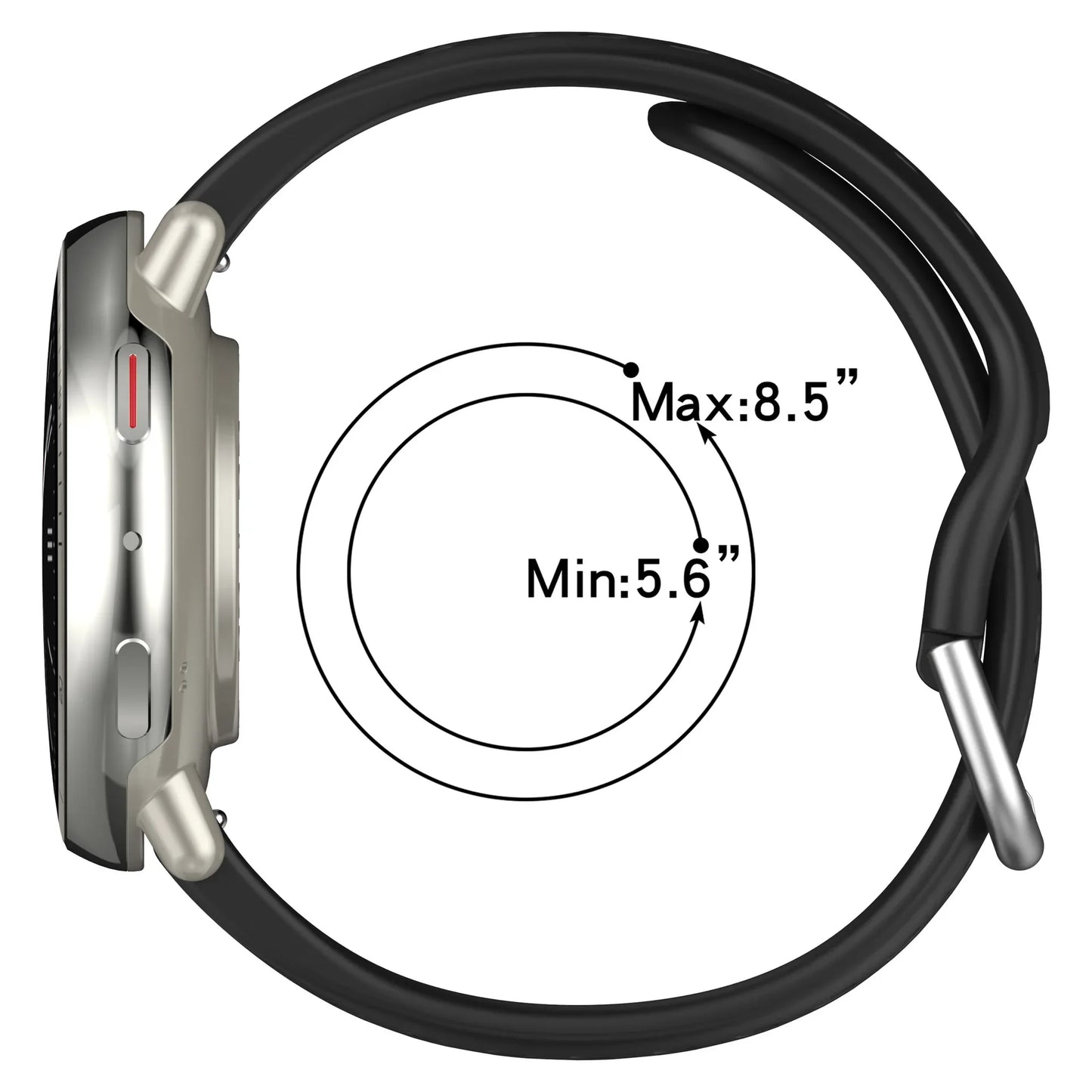 20 mm atmungsaktives Silikon-Uhrenarmband für Sport - Alltag