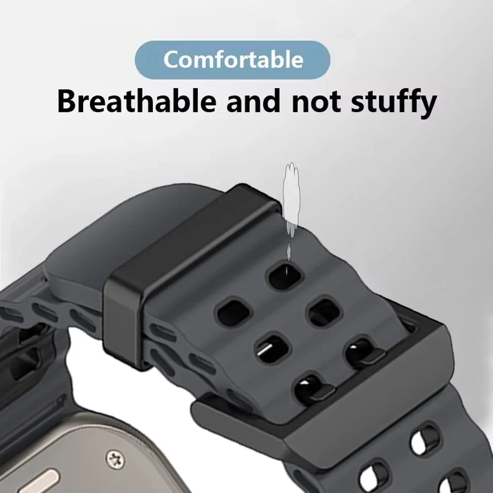 Zweifarbiges Silikonarmband 21cm Sportlich Leicht für Smartwatches