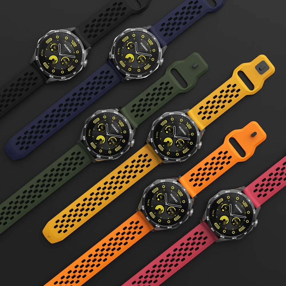 Atmungsaktives 22mm Silikon-Sportarmband für HUAWEI Smartwatches – Komfort - Style