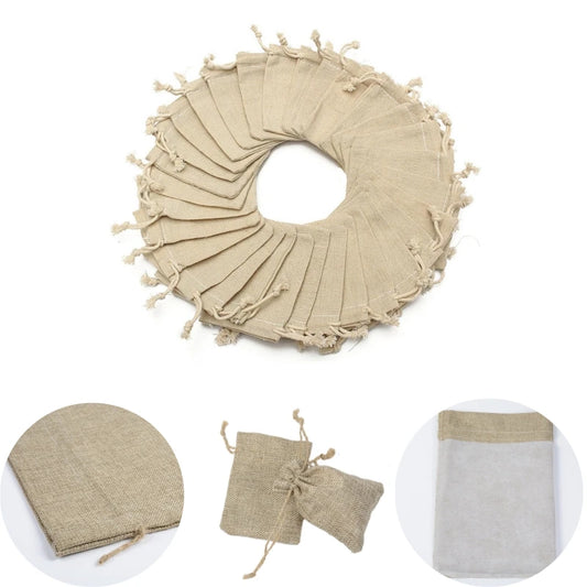 Natürliche Sackleinenbeutel mit Kordelzug für vielseitige Nutzung