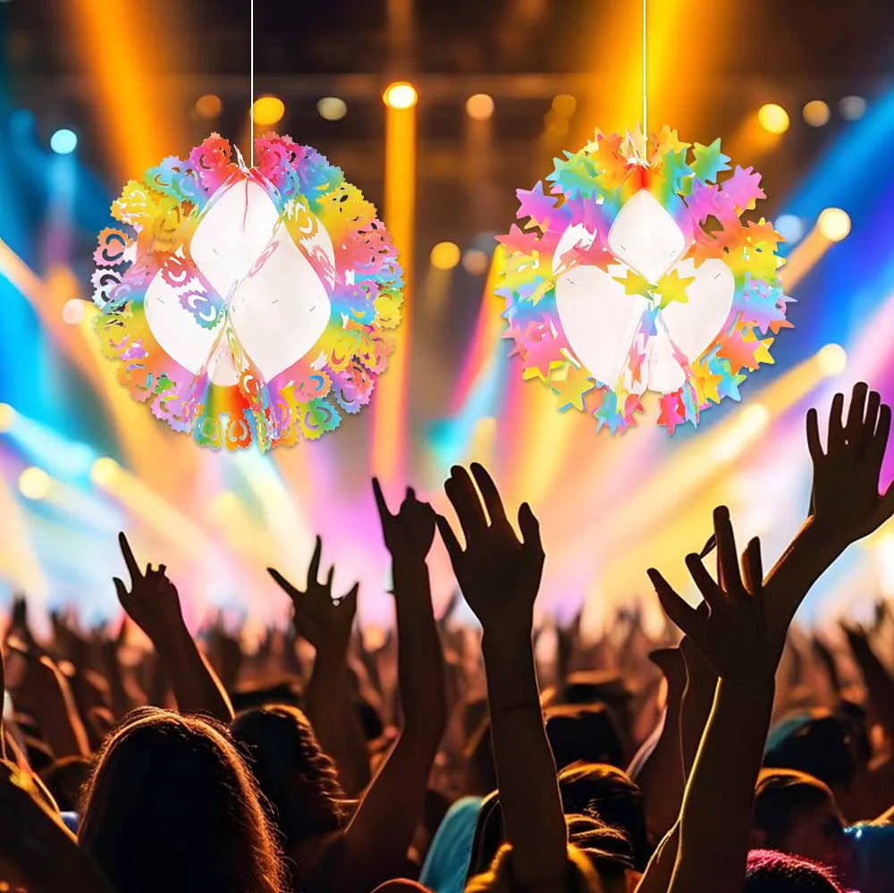 Bunte Waben Kugel Anhänger mit Liebesstern für festliche Dekoration