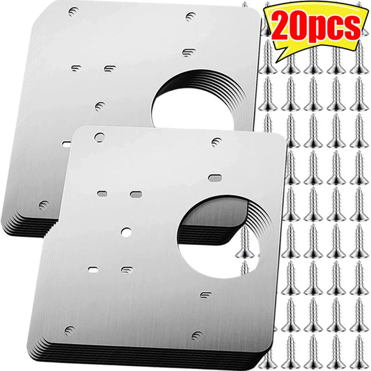 Edelstahl Reparaturplatten für Schrankscharniere mit 5 Lochöffnung 9x9cm