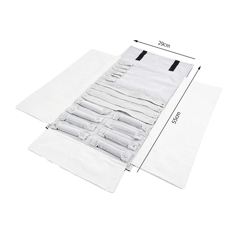 Eleganter Reise Schmuck Organizer aus Samt – Aufrollbar & Faltbar