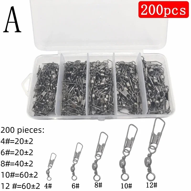 50/200 Stück Kohlenstoffstahl Angelverbinder Set für robusten Halt