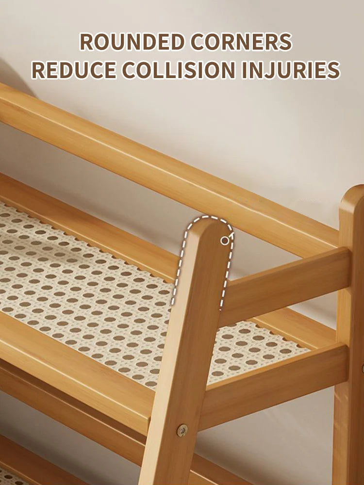 Praktisches 2-lagiges Bambus-Regal für vielseitige Aufbewahrung