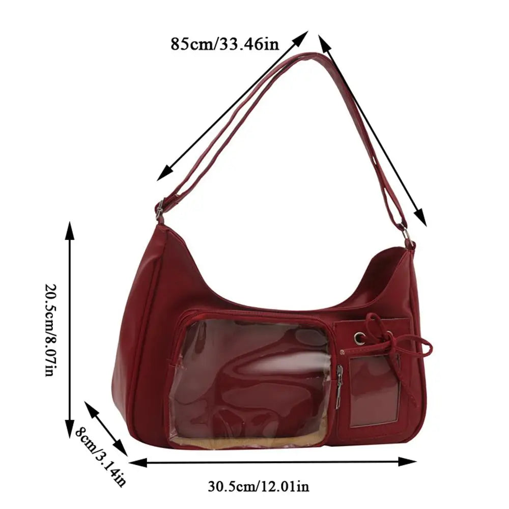 Y2K Harajuku Umhängetasche transparente Ita Tasche Unisex Polyester