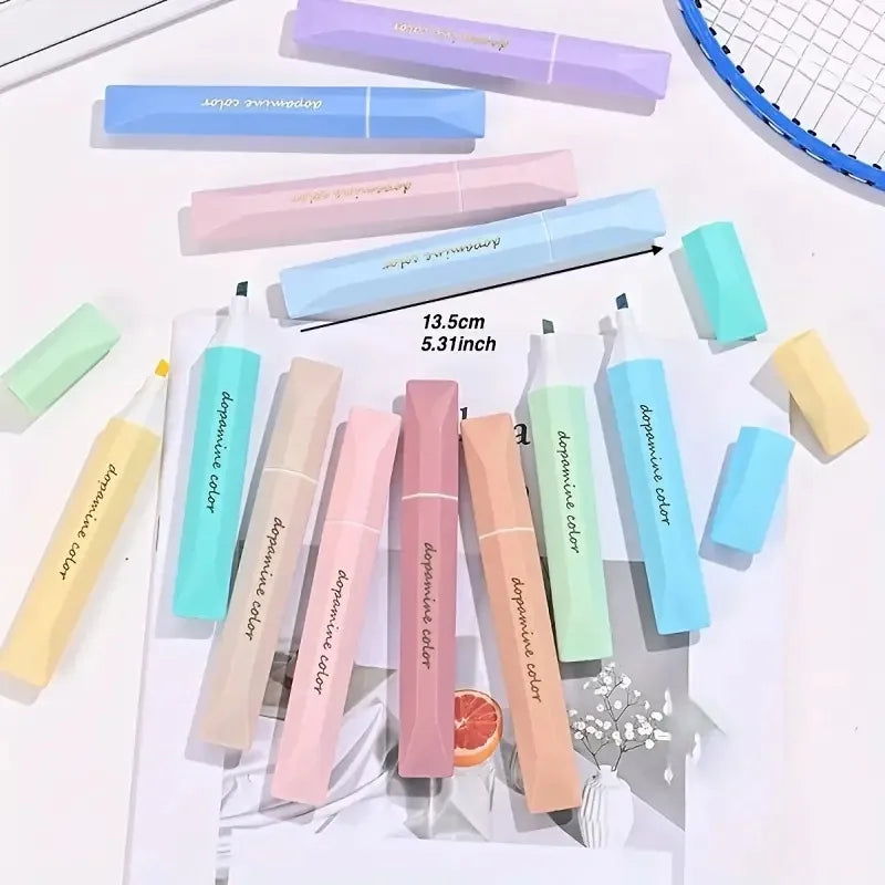 4 Viereckige Textmarker Set, wischfest, lebendige Farben für Studium - Büro