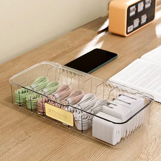 Kabel Organizer Box Reise Zuhause – 7 Fächer für Daten Ladegerät Speicher