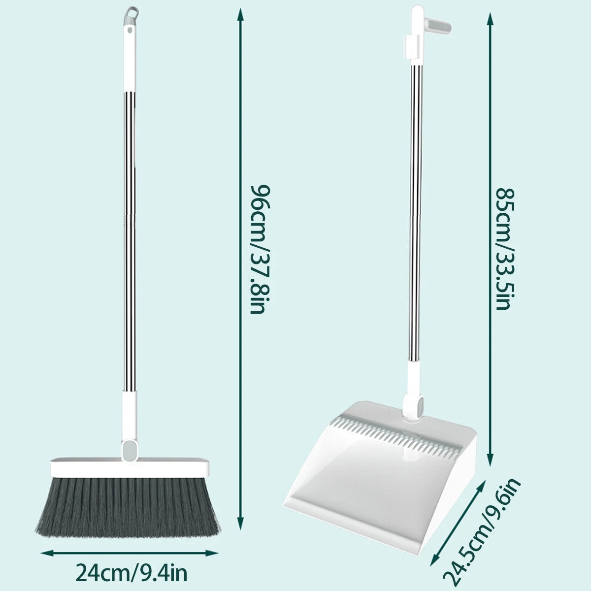 Kombinationsset Haushalt Besen und klappbare Kehrschaufel mit drehbarem Stiel