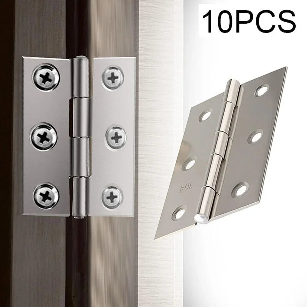 10x Edelstahl Möbel-Türscharniere 4,4x3,1 cm für Holz- und Zimmertüren