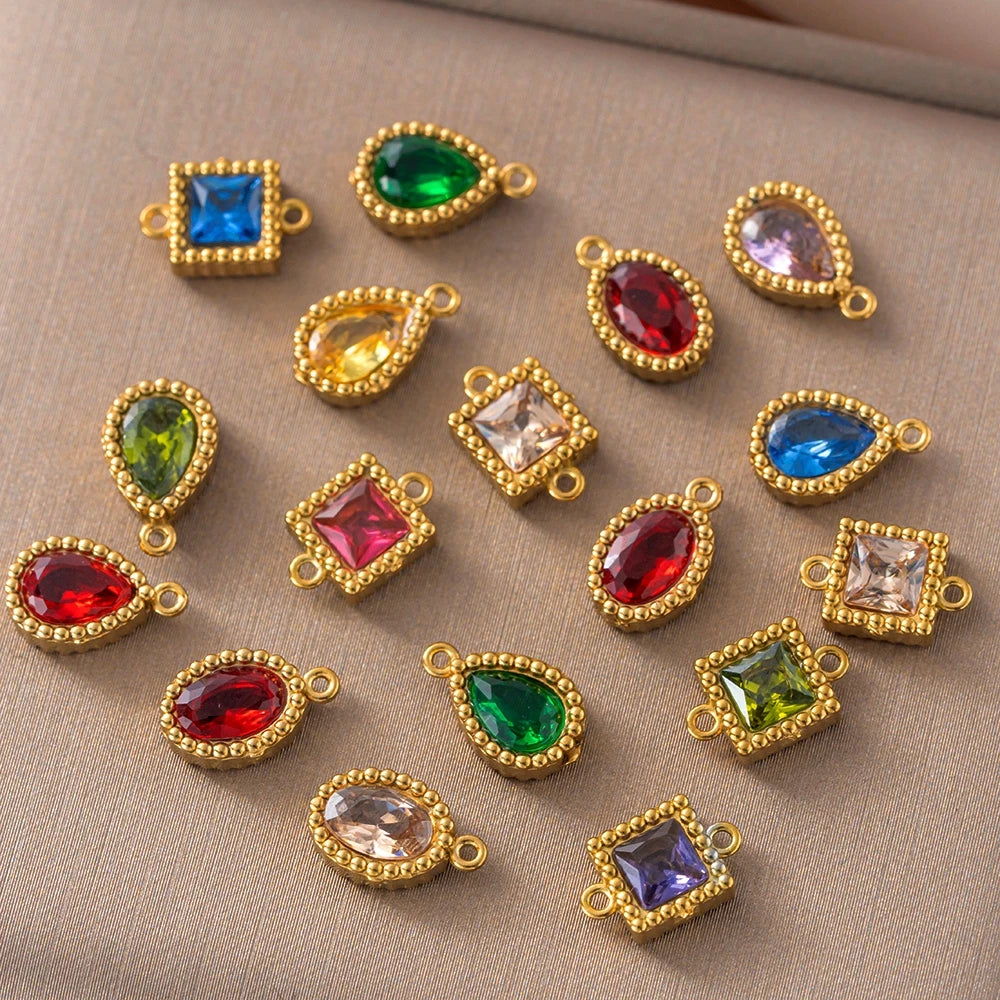10er Set Goldfarbene Edelstahl Anhänger für DIY Halsketten Schmuck
