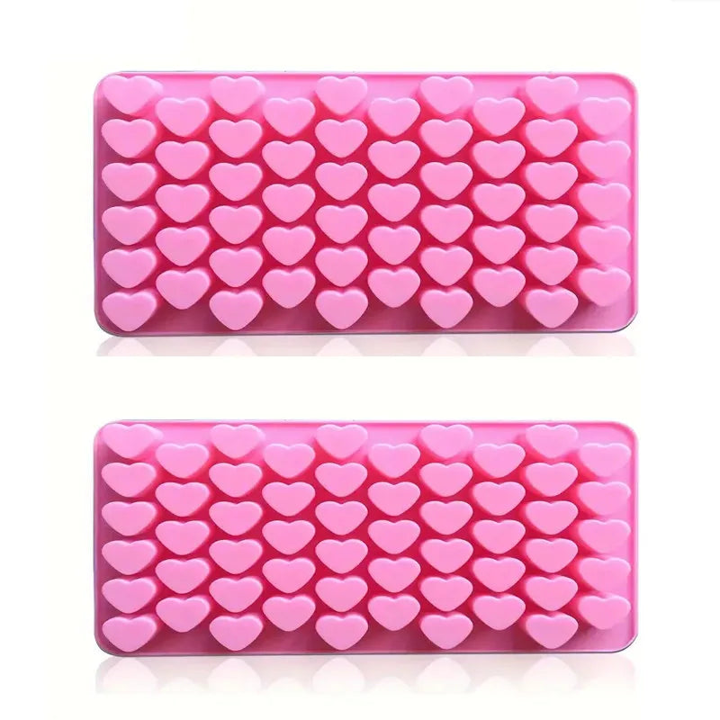 55-fach Herzform Silikonform – Antihaft, flexibel - spülmaschinenfest für DIY-Süßes