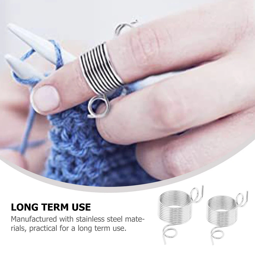 12-teiliges Edelstahl Strickring Set für verstellbare Garnführung zum Häkeln