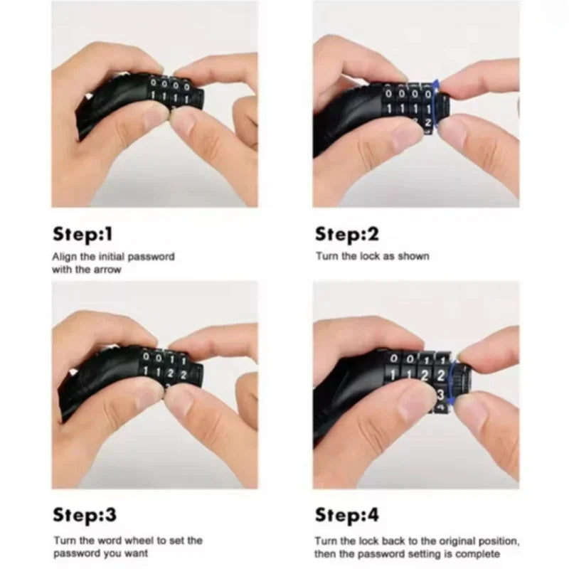 Tragbares Fahrradschloss mit 4-stelliger Zahlenkombination für sicheres Parken