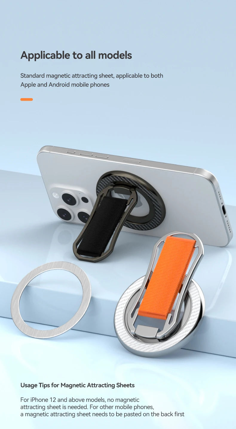 Faltbarer magnetischer Handy-Ringhalter mit starker Adsorption kompatibel iPhone