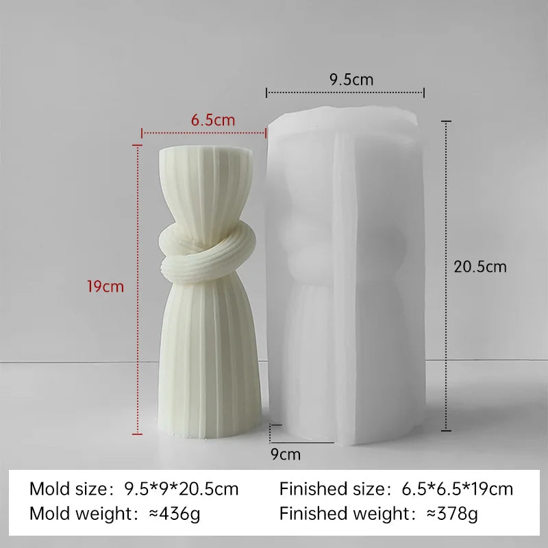 Silikonform für gestreifte Zylinderkerzen DIY Aroma Säule Gips Harz