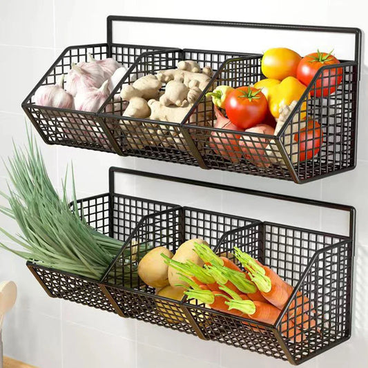 Küchen Wandlagerung Rack für Gemüse Obst Zwiebel Knoblauch Gewürze