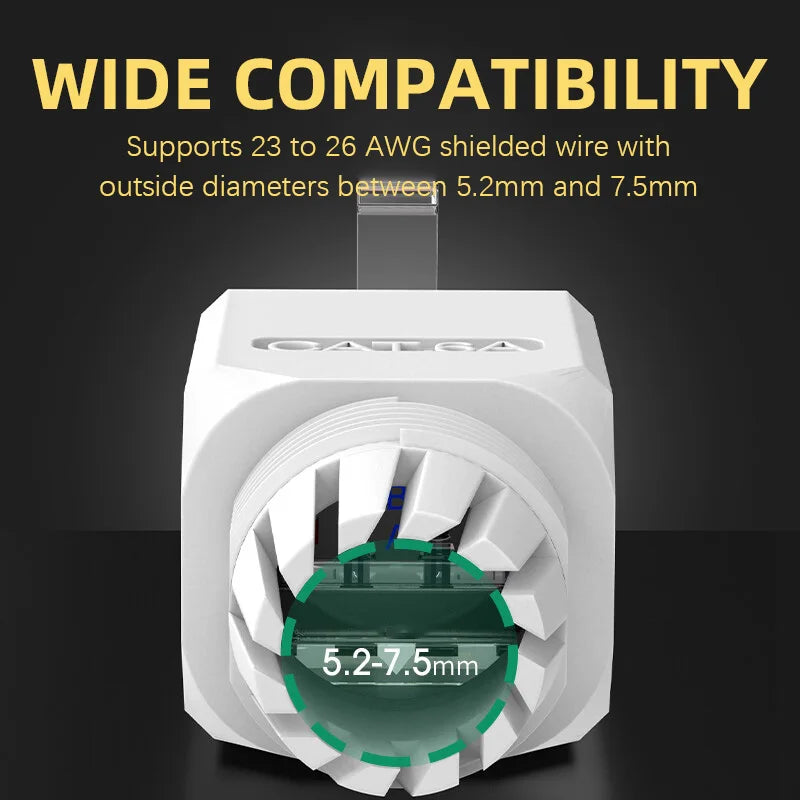 RJ45 CAT6A CAT6 Stecker Werkzeuglos für Ethernet Kabel 23-26AWG