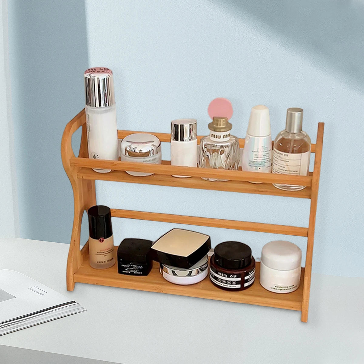 Platzsparendes multifunktionales Gewürzregal aus Bambus