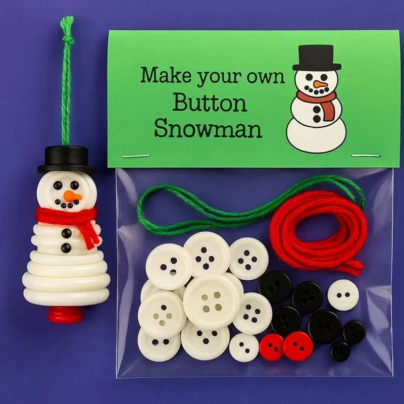 DIY Schneemann Button Ornament Kit mit Weihnachtsknopf und Hängedekor