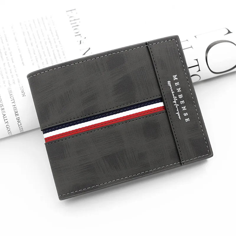 Schlanke kurze Herren Brieftasche aus PU Leder mit Kartenhalter und Münzfach