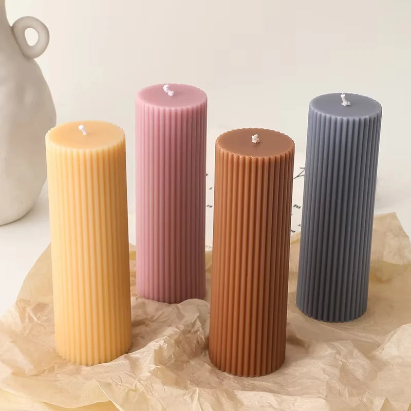 Geometrisch gestreifte Kerzenform aus Acryl Kunststoff DIY Zubehör