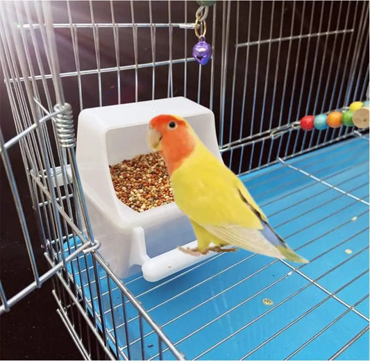 2-teilige Vogelfutternapf aus Kunststoff für kleine Vögel und Papageien