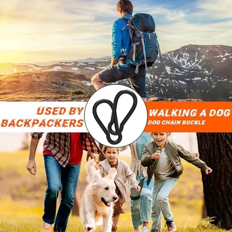 Robuste Mini Karabiner aus Aluminium, leicht - sicher – 10-50 Stück, Schwarz/Silber