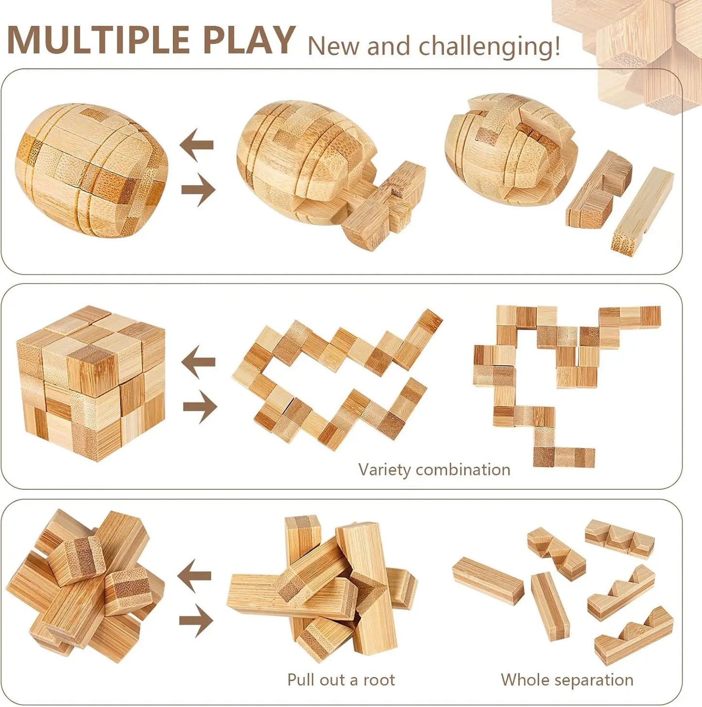 Holz 3D Puzzle Gehirnförderndes Lernspielzeug