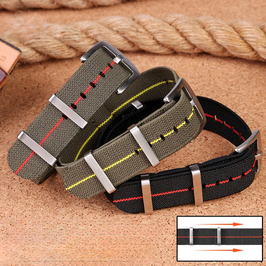 Retro Fallschirm Nylon Uhrenarmband in 18, 20 und 22 mm High Density