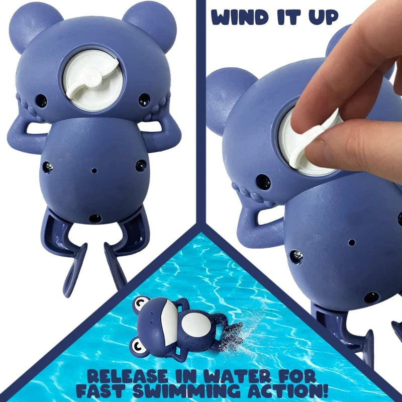 Frosch Badespielzeug für Baby - Kleinkind | Uhrwerk zum Schwimmen Baden