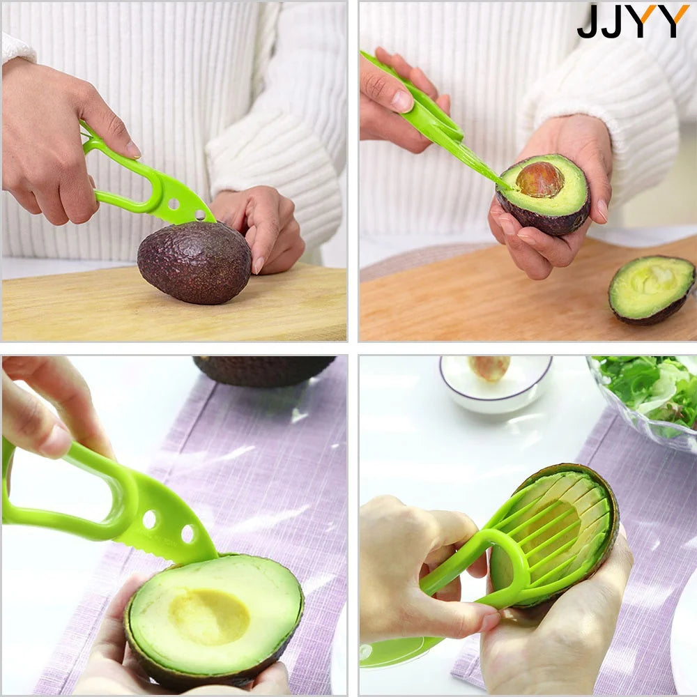 JJYY 3 in 1 Avocado Schneider Entkerner und Obstschäler Kunststoffmesser-Yabubest - Home & More