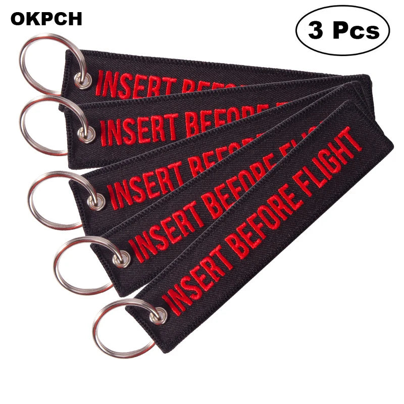 3-teiliges Schlüsselanhänger Set Bestickte Metallanhänger für Autos Motorräder